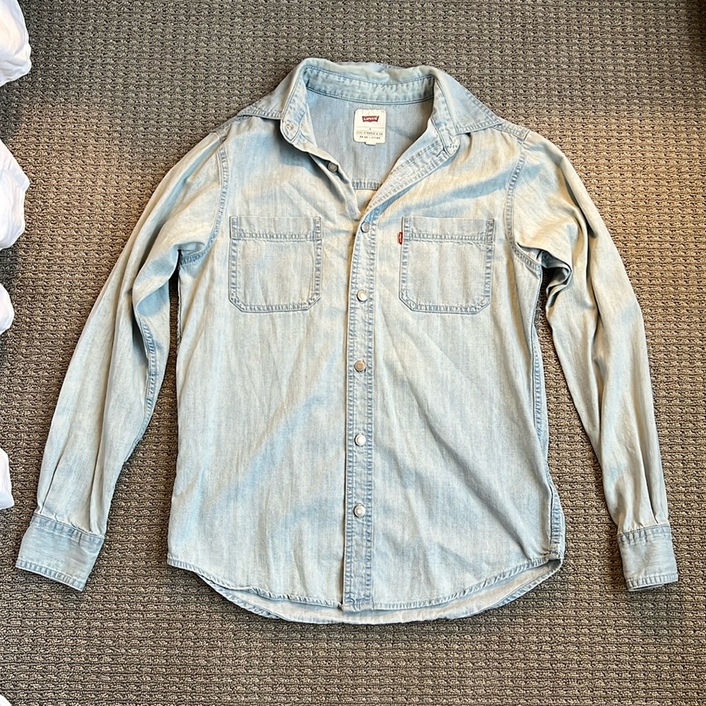 Levi’s Denim Blue Button Down Shirt - image 1